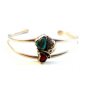 Vintage Southwest Sterling Silver & Turquoise & Coral Cuff Bracelet