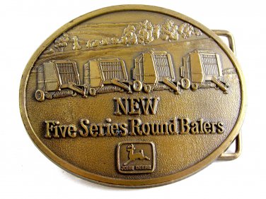 1989 New 5 Series Round Balers Belt Buckle by John Deere