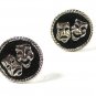 Vintage Silvertone & Black Comedy Tragedy Theatre Cufflinks Unbranded 71015