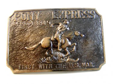 Vintage Pony Express First With The U.S. Mail Buckle