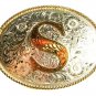 Vintage Silvertone Iitial / Letter S Belt Buckle By Award Design Medals 62915