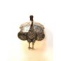 Vintage Siam Sterling Black Niello Enamel Peacock Brooch