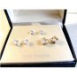 Sterling Silver & Cubic Zirconia Pierced Earrings Set of 3 MIB