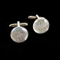Unmarked Silvertone & White Dichoric Cufflinks 11062013yte