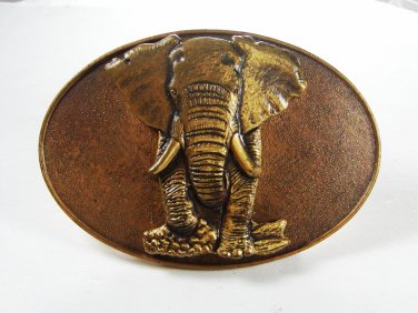 Vintage Solid Bronze Elephant Belt Buckle Made For Houston Safari Club 72015