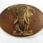 Vintage Solid Bronze Elephant Belt Buckle Made For Houston Safari Club 72015