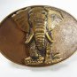 Vintage Solid Bronze Elephant Belt Buckle Made For Houston Safari Club 72015