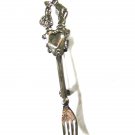 Vintage Sterling Silver Dutch Boy & Girl Kissing Heart Fork Brooch By Lang 7815