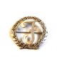 Vintage Sterling Silver Letter or Initial F in a Wreath Brooch