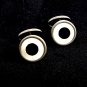 Deco White & Black Circle Cufflinks 22514