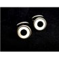Deco White & Black Circle Cufflinks 22514