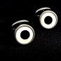 Deco White & Black Circle Cufflinks 22514