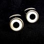 Deco White & Black Circle Cufflinks 22514