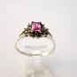Vintage Sterling Silver Pink Ice Cz Marcasites Ring