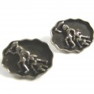 1970's True Vintage Caveman & Woman & Club Cufflinks Unmarked 102414