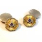 Vintage Edwardian / Deco Gold & Silver Tone Masonic Cufflinks