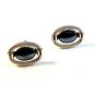 Vintage Silver Tone & Hematite Cufflinks by Hickok