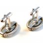 Vintage Silver Tone & Hematite Cufflinks by Hickok