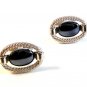 Vintage Silver Tone & Hematite Cufflinks by Hickok
