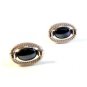 Vintage Silver Tone & Hematite Cufflinks by Hickok