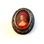 Vintage Miniature 800 Silver Hand Painted Portrait of a Lady Brooch
