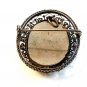 Vintage Miniature 800 Silver Hand Painted Portrait of a Lady Brooch