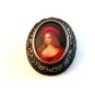 Vintage Miniature 800 Silver Hand Painted Portrait of a Lady Brooch