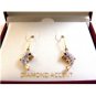 Sterling Silver & 18Kt Gold Diamond Accent Dolphin Earrings