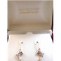 Sterling Silver & 18Kt Gold Diamond Accent Dolphin Earrings