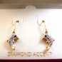 Sterling Silver & 18Kt Gold Diamond Accent Dolphin Earrings