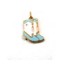 1960's Cowgirl Light Blue & White Cheer Leaders ? Band ? Enameled Charm 61214
