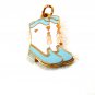 1960's Cowgirl Light Blue & White Cheer Leaders ? Band ? Enameled Charm 61214
