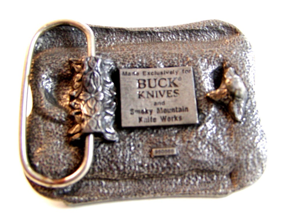 Vintage 4 Generations of Knife Makers Buck Knives Belt Buckle