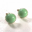Vintage Ladys Goldtone & Green Cufflinks Unbranded 6 29 15