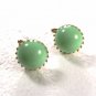 Vintage Ladys Goldtone & Green Cufflinks Unbranded 6 29 15