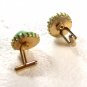 Vintage Ladys Goldtone & Green Cufflinks Unbranded 6 29 15