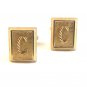 Vintage Gold Tone Initial C Cufflinks Signed Shields