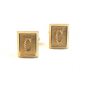 Vintage Gold Tone Initial C Cufflinks Signed Shields