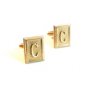 Vintage Gold Tone Initial C Cufflinks Signed Shields