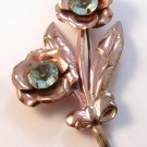 Vintage Sterling Silver Gold Vermeil Flower Brooch