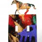 Wild Horse Double Light Switch Cover Plate by Steel Images USA 030315S