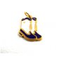1960's Cowgirl Dark Blue & White Cheer Leaders ? Band ? Enameled Boots Charm