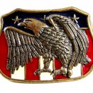 Red White & Blue & American Eagle Belt Buckle 62514