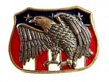 Red White & Blue & American Eagle Belt Buckle 62514