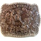 Vintage Mini 1985 National Finals Rodeo Calf Roping Belt Buckle by Hesston