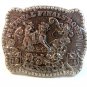 Vintage Mini 1985 National Finals Rodeo Calf Roping Belt Buckle by Hesston