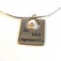Alexa's Angels Silver Tone Do The Impossible Pearl Pendant / 18" Necklace