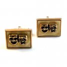 Vintage 1950's Comedy Tragedy Cufflinks By Swank