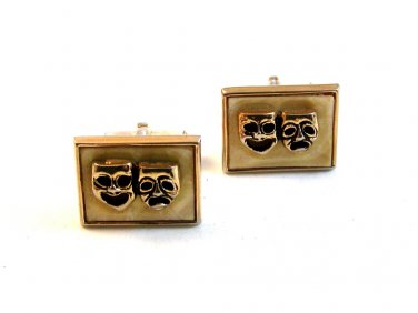 Vintage 1950's Comedy Tragedy Cufflinks By Swank