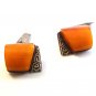 Vintage Signed 875 Silver Baltic Amber Russian Cufflinks